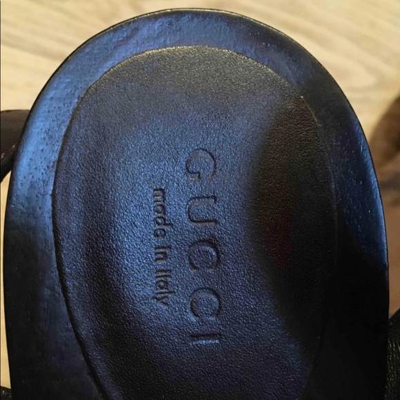 Fabulous Gucci Braided Wooden Heel Size 37.5 Dark Brown - Picture 7 of 7